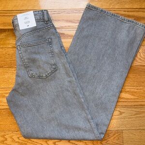 H&M WIDE LEG/HIGH WAIST LIGHT GREY JEANS Sz. 4 NWT